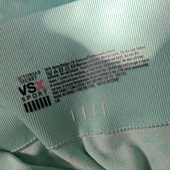 VSX Leggings Tights Workout Pants Triangle Pattern Light Blue Turquoise Large - Picture 3 of 9